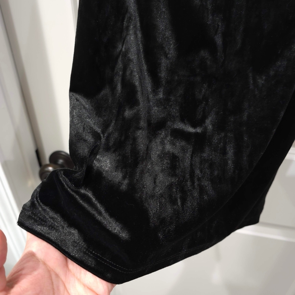 Topshop Black Velvet Cowl Neck Mini Dress, Effortless Evening Chic, Size 2 - Picture 4 of 11